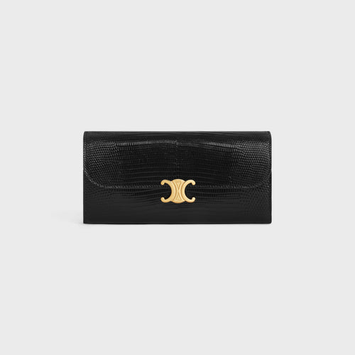 CELINE Lizard Large Wallet Triomphe | 賽琳 長銀包 (黑色)