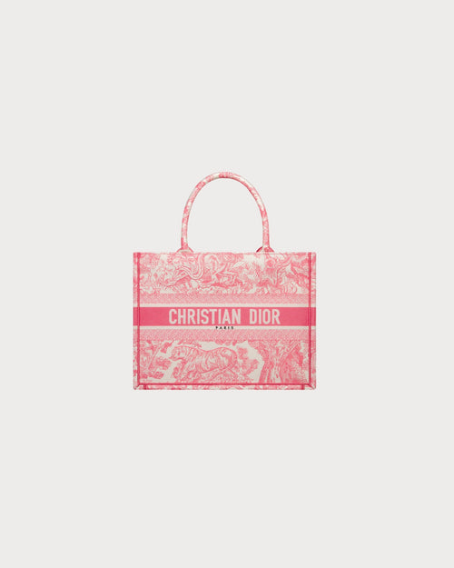 CHRISTIAN DIOR Medium Dior Book Tote Toile de Jouy Mykonos Embroidery | 迪奧 手提袋 (中碼/Candy Pink)