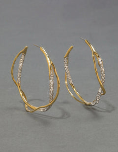 ALEXIS BITTAR Intertwined Two Tone Pave Hoop Earring | 耳環 (多色)
