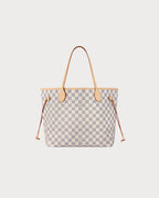 LOUIS VUITTON Neverfull Tote Bag White Damier Azur Canvas(MM/2 Colors)