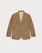 GUCCI Men's GG Linen Blend Canvas Formal Jacket | 古驰 男仕外套 (啡色)