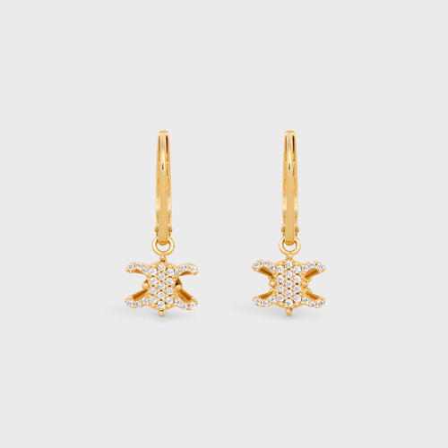 CELINE Triomphe Solitaire Sparkle Earrings | CELINE Triomphe Solitaire Sparkle Earrings (Gold)