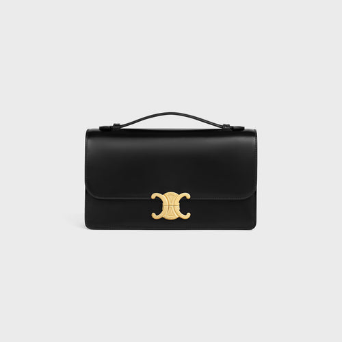 CELINE Medium Triomphe Folio in Shiny Calfskin | 赛琳 手袋 (中号/黑色)