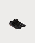 MIU MIU Black Leather Ballerinas | 缪缪 平底鞋 (黑色)
