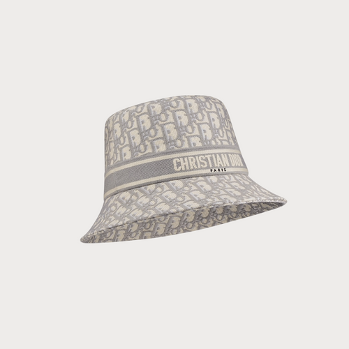 CHRISTIAN DIOR Oblique Small Brim Bucket Hat(Grey)