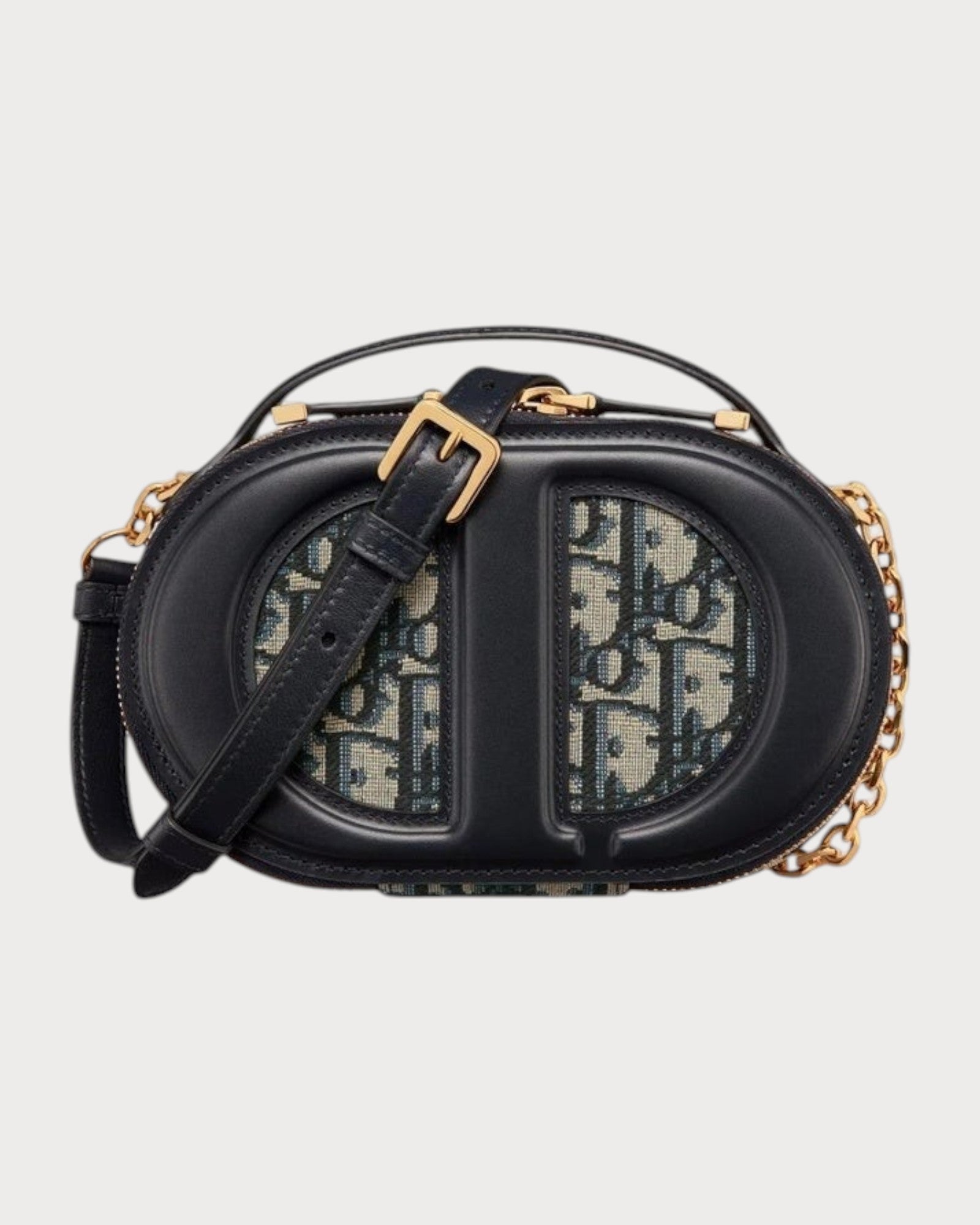 CHRISTIAN DIOR CD Signature Ova Camera Bag Oblique Jacquard(Blue