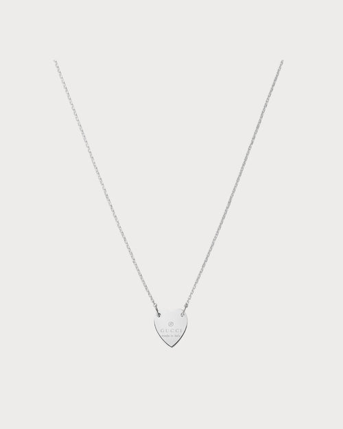 GUCCI Trademark Necklace with Heart Pendant Silver | 古馳 頸鏈 (銀色)