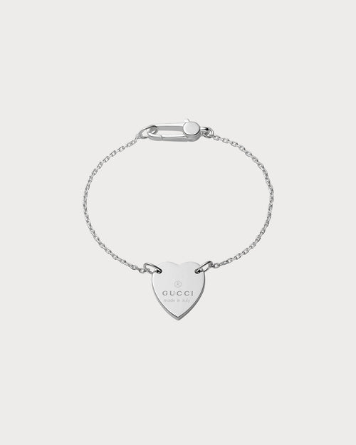 GUCCI Trademark Bracelet with Heart Pendant | 古馳 手鏈 (銀色)