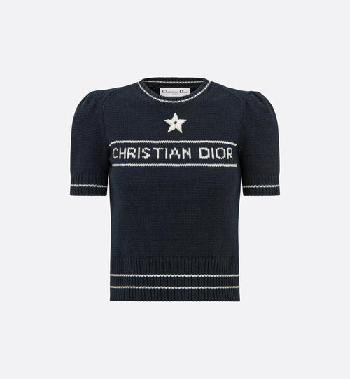 CHRISTIAN DIOR Short Sleeve Sweater | Dior short top (white)