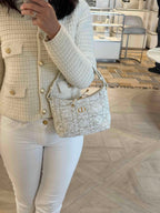CHRISTIAN DIOR Miss Caro Diorling Mini Bag with Chain(White)