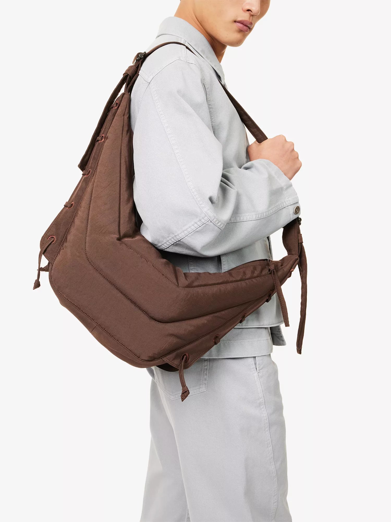 LEMAIRE Men's Soft Game Woven Cross-Body Bag Recycled Nylon(Medium