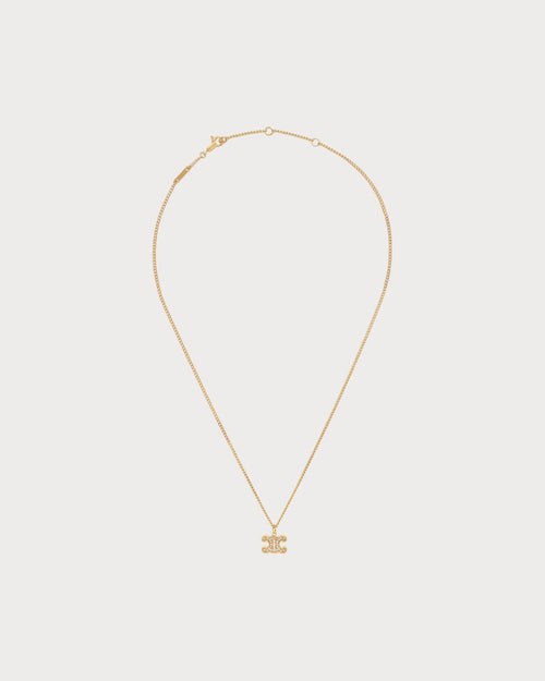 CELINE Triomphe Rhinestone Necklace | 賽琳 凱旋門頸鏈 (Gold)