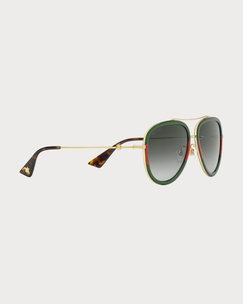 GUCCI Aviator Metal Sunglasses | 古馳 太陽眼鏡 (綠色)
