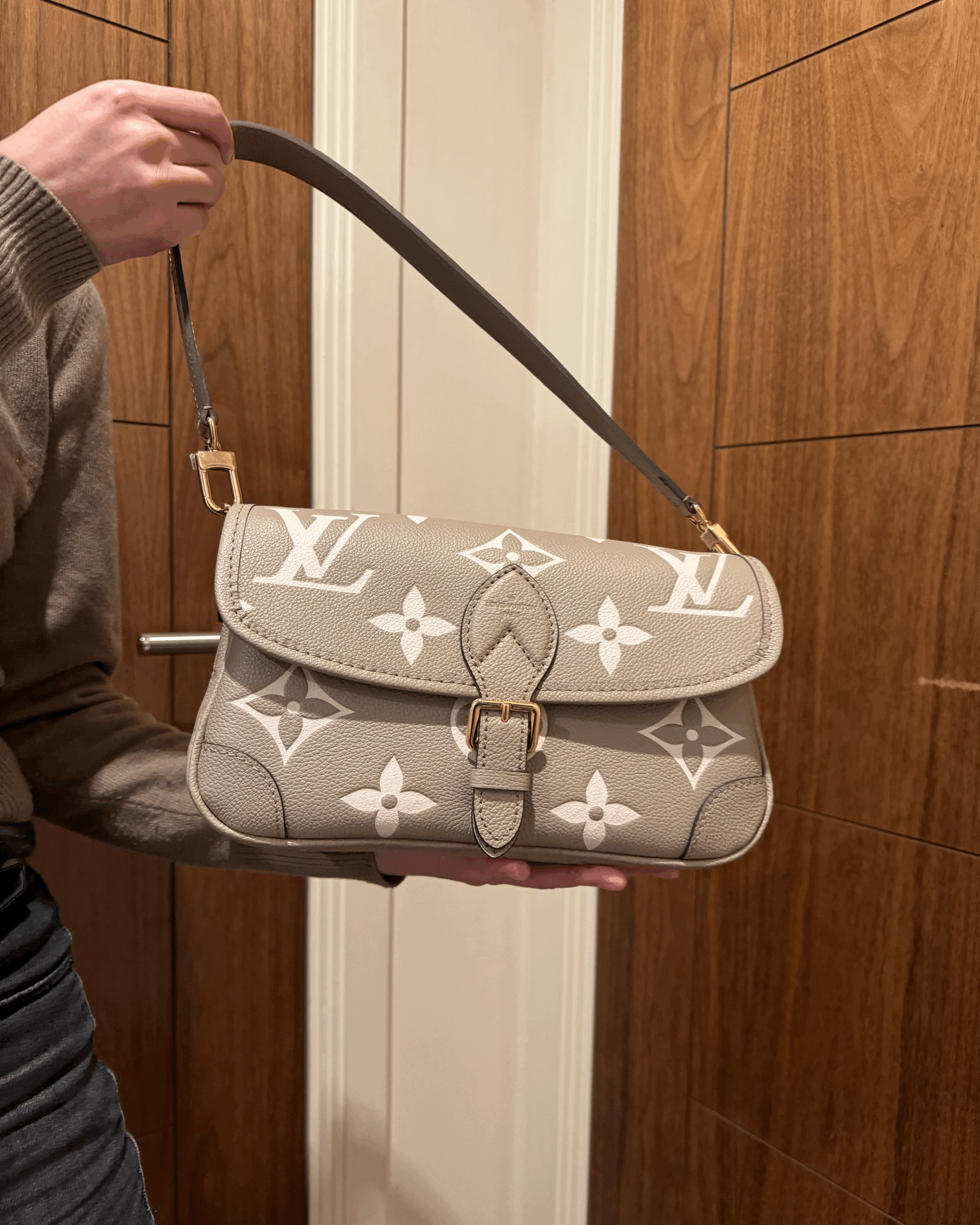 LOUIS VUITTON M46583 Diane Satchel Bag Monogram Canvas(Beige