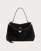 BALENCIAGA Women's Rodeo Handbag Suede(Medium/Black)