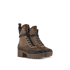 LOUIS VUITTON 1A4XY1 Women's Laureate Desert Boot | Louis Vuitton ankle boots (brown and black)