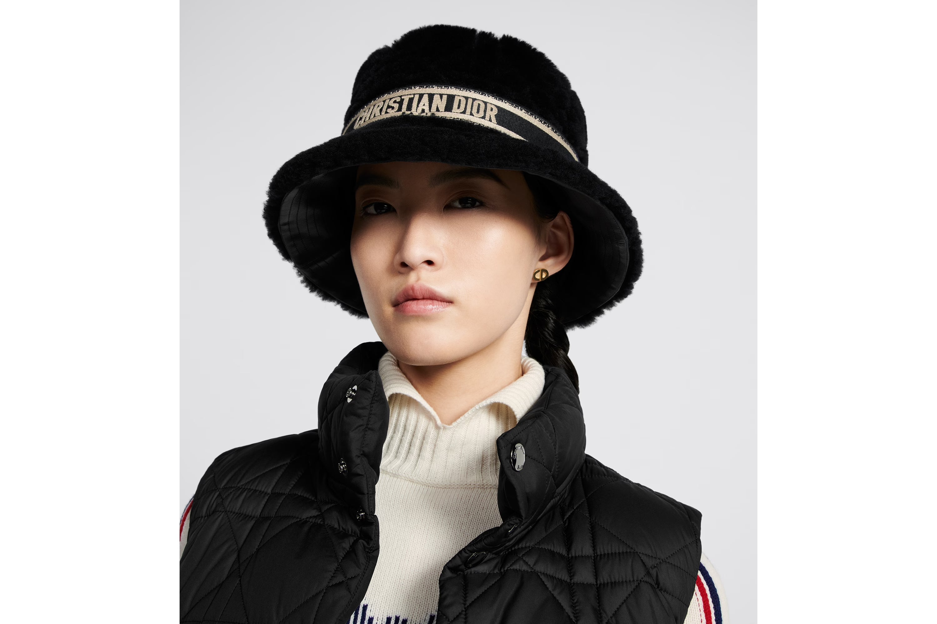 CHRISTIAN DIOR D-Bobby Cannage Brim Bucket Hat Oblique Canvas 