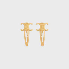 CELINE Set of 2 Snap Hair Clip in Brass | CELINE Set of 2 Snap Hair Clips (Multi-Color)