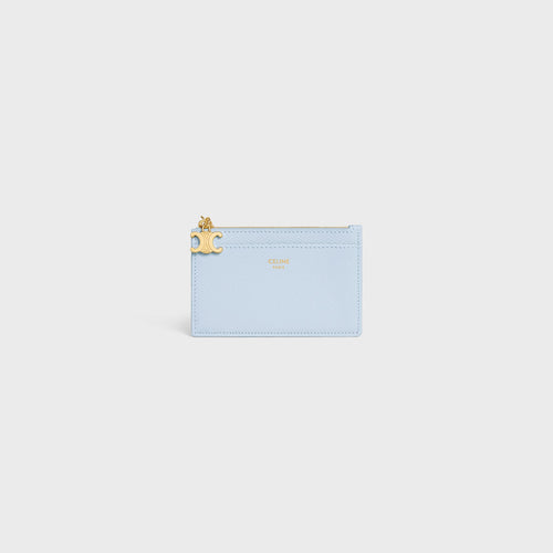 CELINE Zipped Card Holder Triomphe Charms In Grained Calfskin | 賽琳 卡套 (多色)