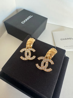 CHANEL 25C ABF095 Gold Crystal Earrings | 香奈兒 耳環 (金色)