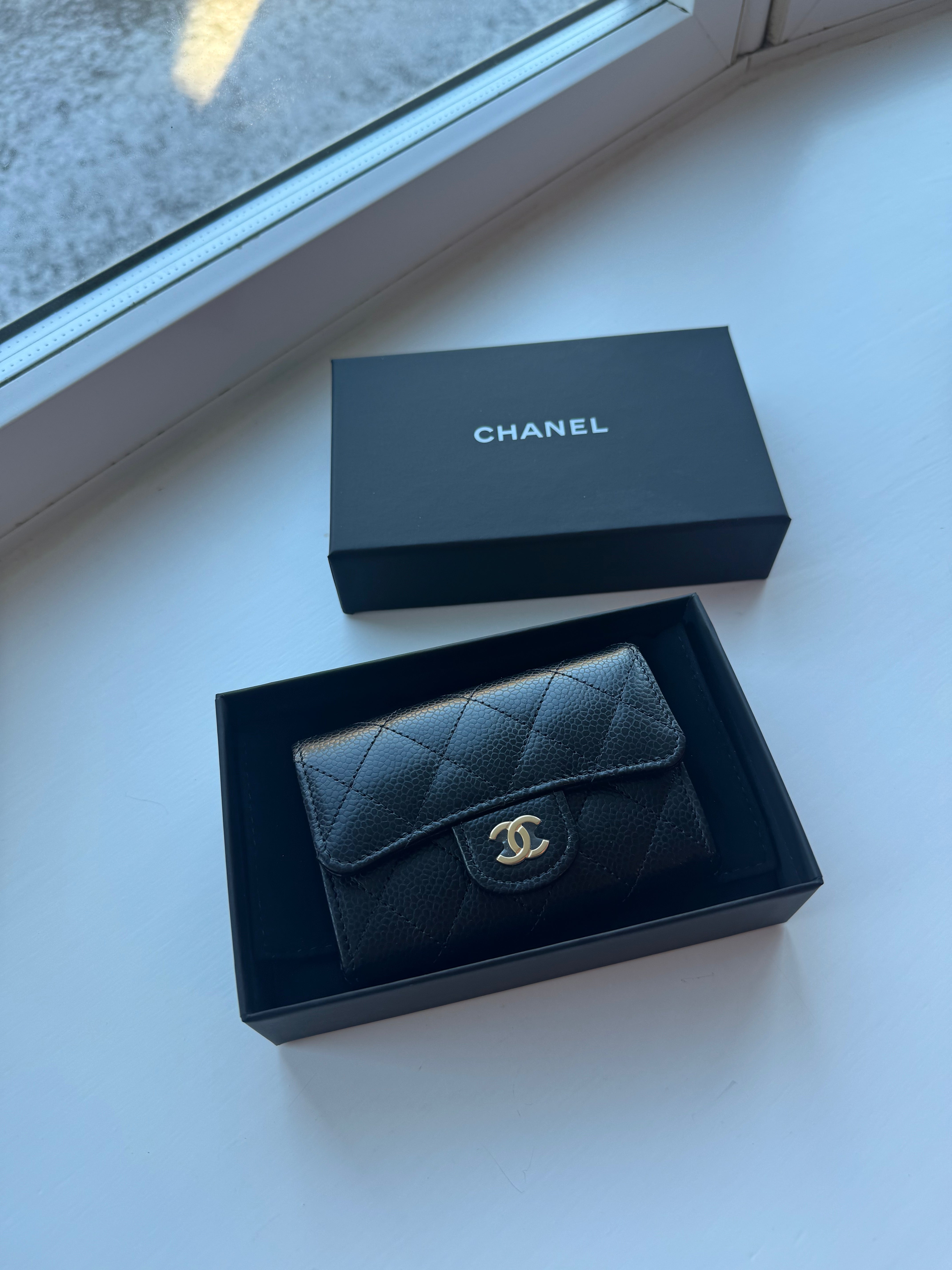 CHANEL AP0214 Classic Flap Card Holder Grained Calfskin(2 Colors 