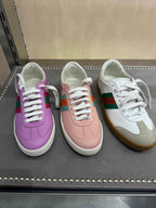 GUCCI Leather Sneaker with Web(3 Colors)