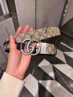 GUCCI Men’s GG Marmont Reversible Belt(3.7MM/Black)