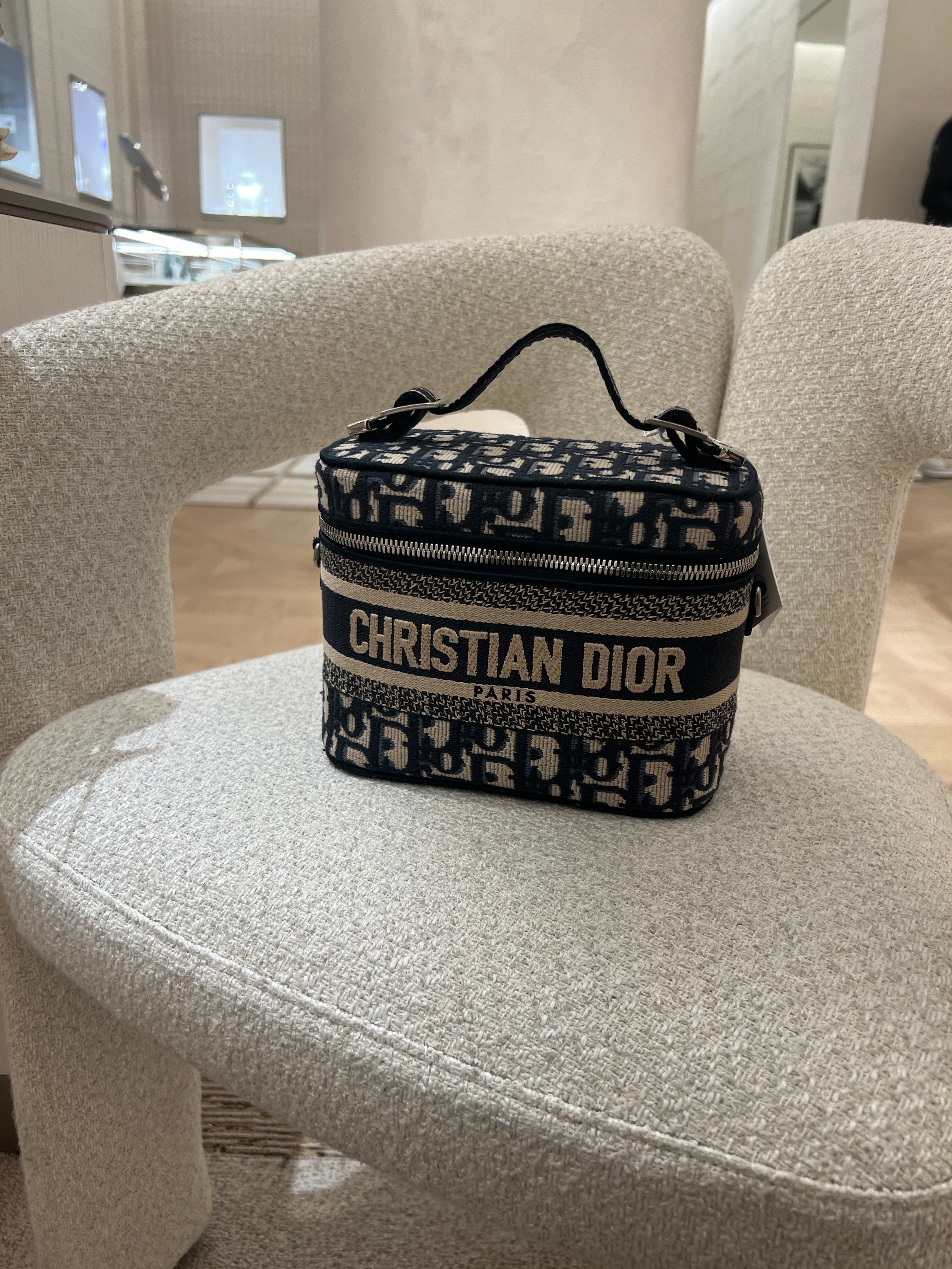 CHRISTIAN DIOR DiorTravel Vanity Case Oblique Jacquard(Small/Blue