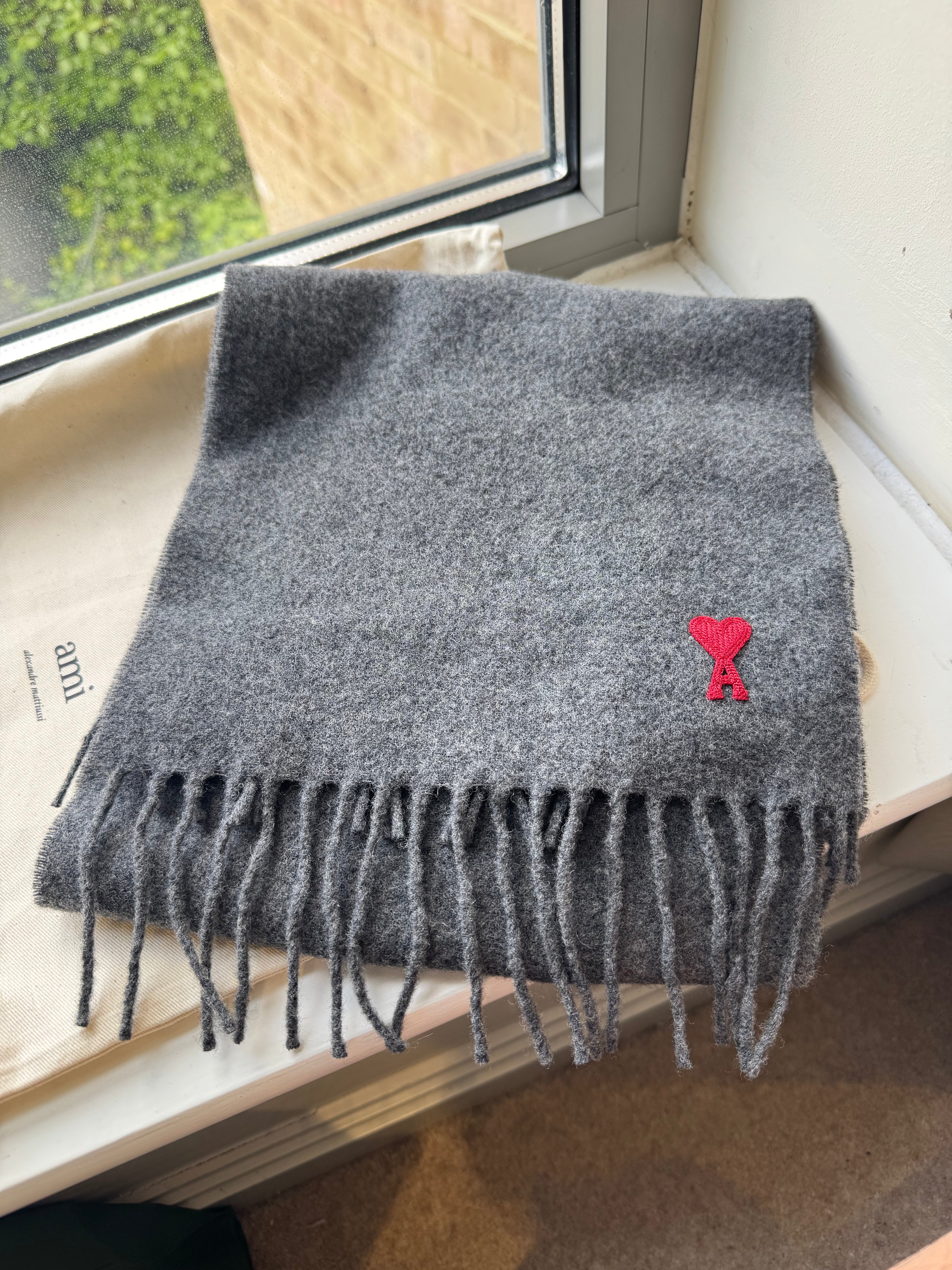 AMI PARIS Men's Ami de Coeur Scarf | AMI Paris men's scarf (multi