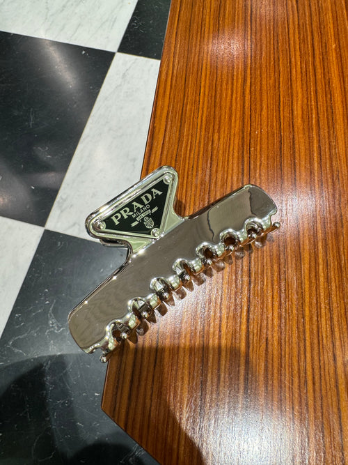 PRADA Metal Hair Clip | 普拉達 髮夾 (Silver)