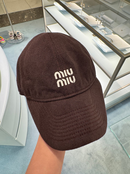 MIU MIU Denim Baseball Cap | Miu Miu Baseball Cap (Dark Brown)