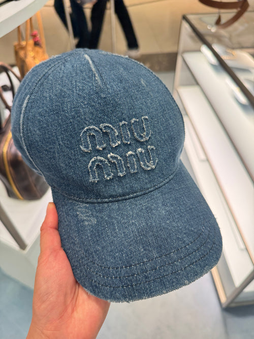 MIU MIU Denim Baseball Cap Navy | 繆繆 棒球帽 (藍色)