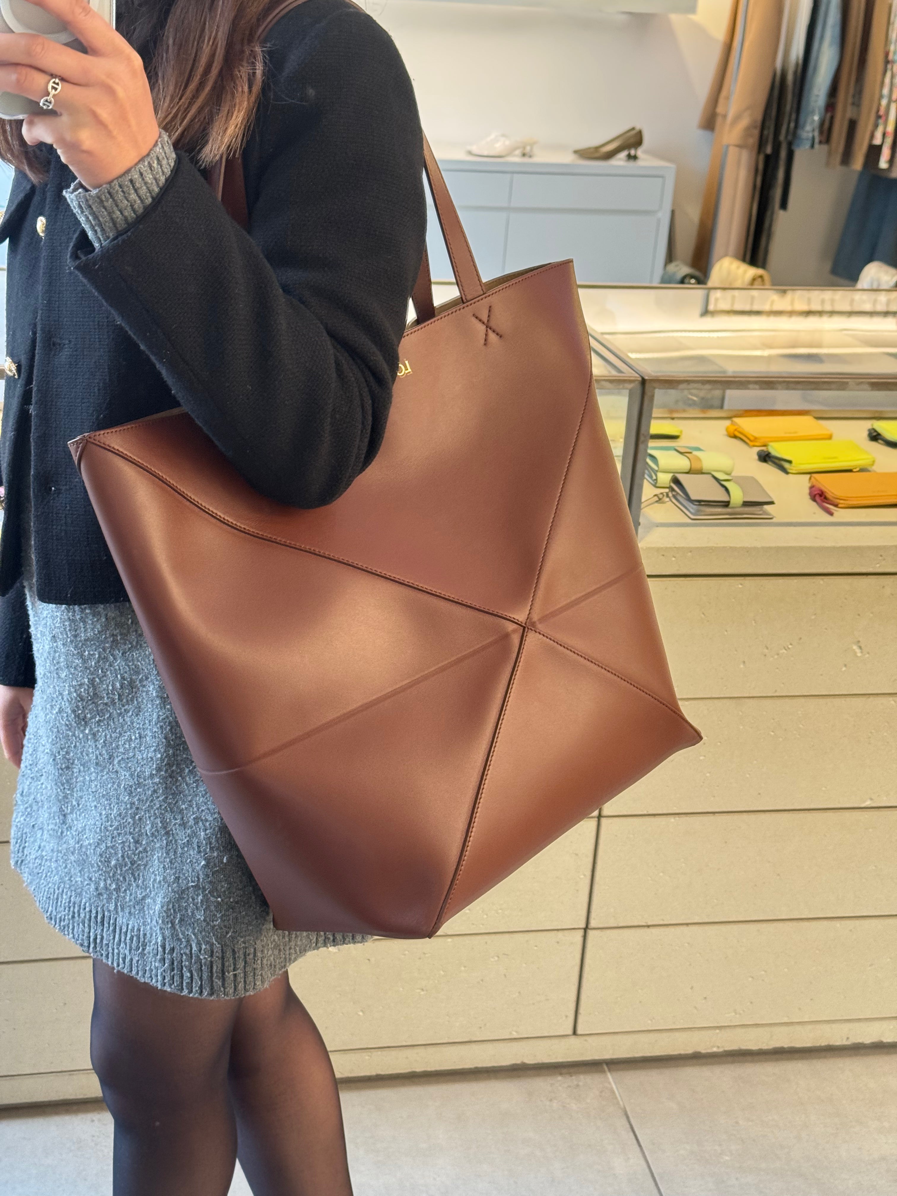羅意威 Puzzle Fold Tote Brownie 手提袋(加大碼/啡色) | LONDONKELLY