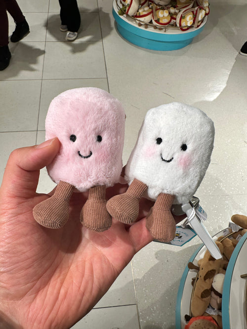 JELLYCAT Amuseable Pink and White Plush Marshmallows | Marshmallow doll (9CM/pink white)