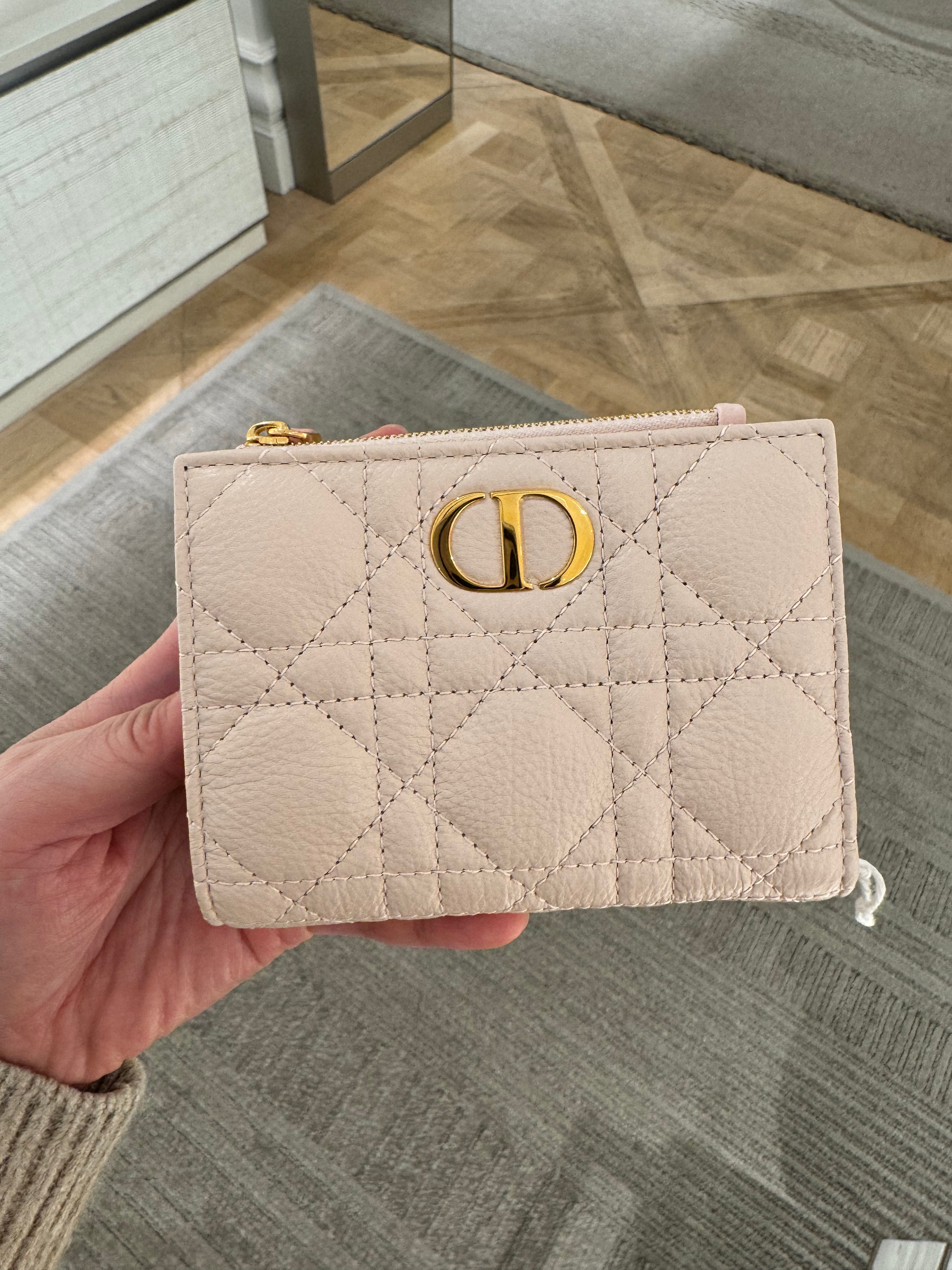 CHRISTIAN DIOR Dior Caro Dahlia Wallet Calfskin(Pink