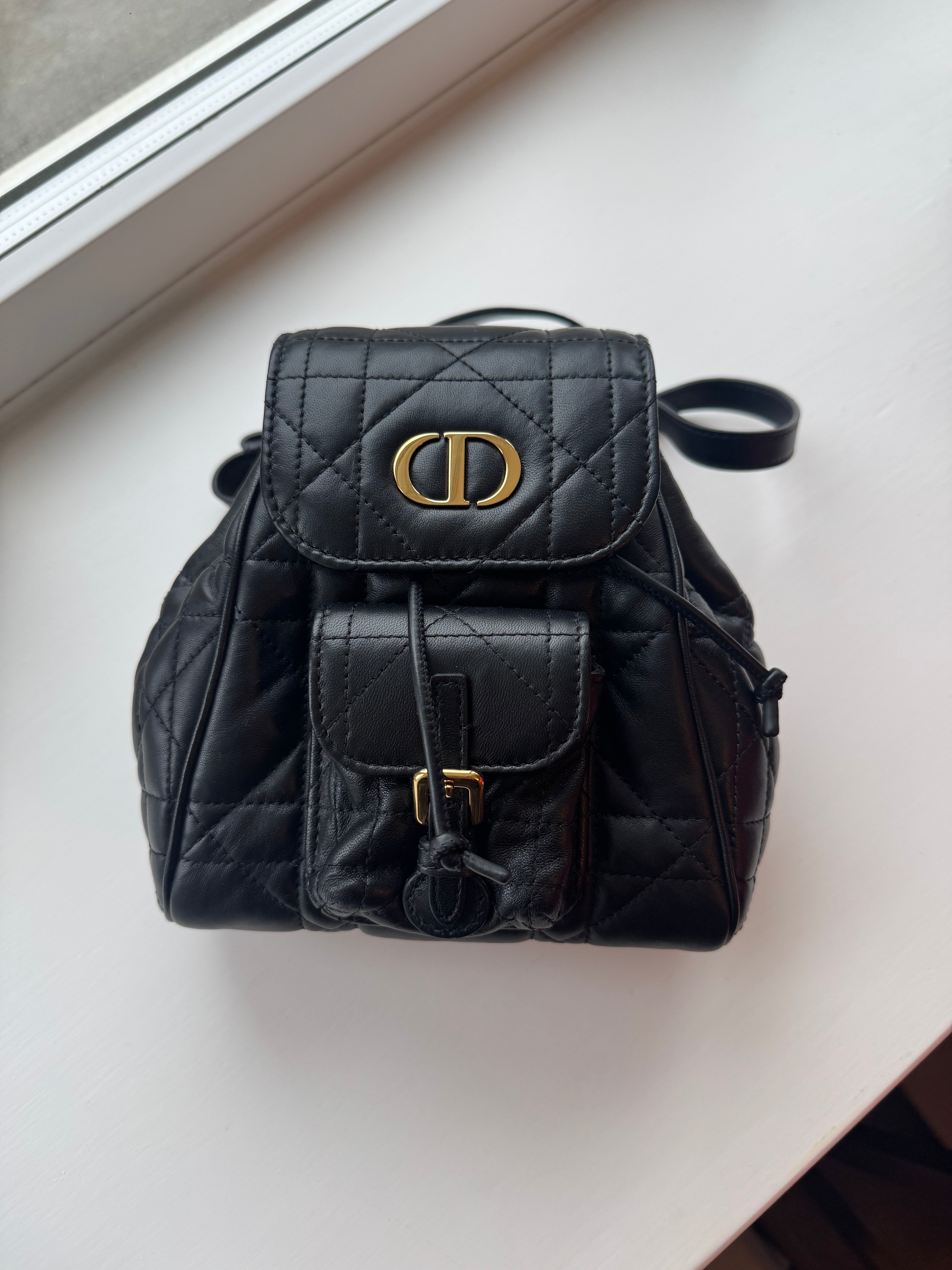 dior backpack leather CHRISTIAN DIOR Dior Caro Backpack Calfskin(Small/3 Colors)