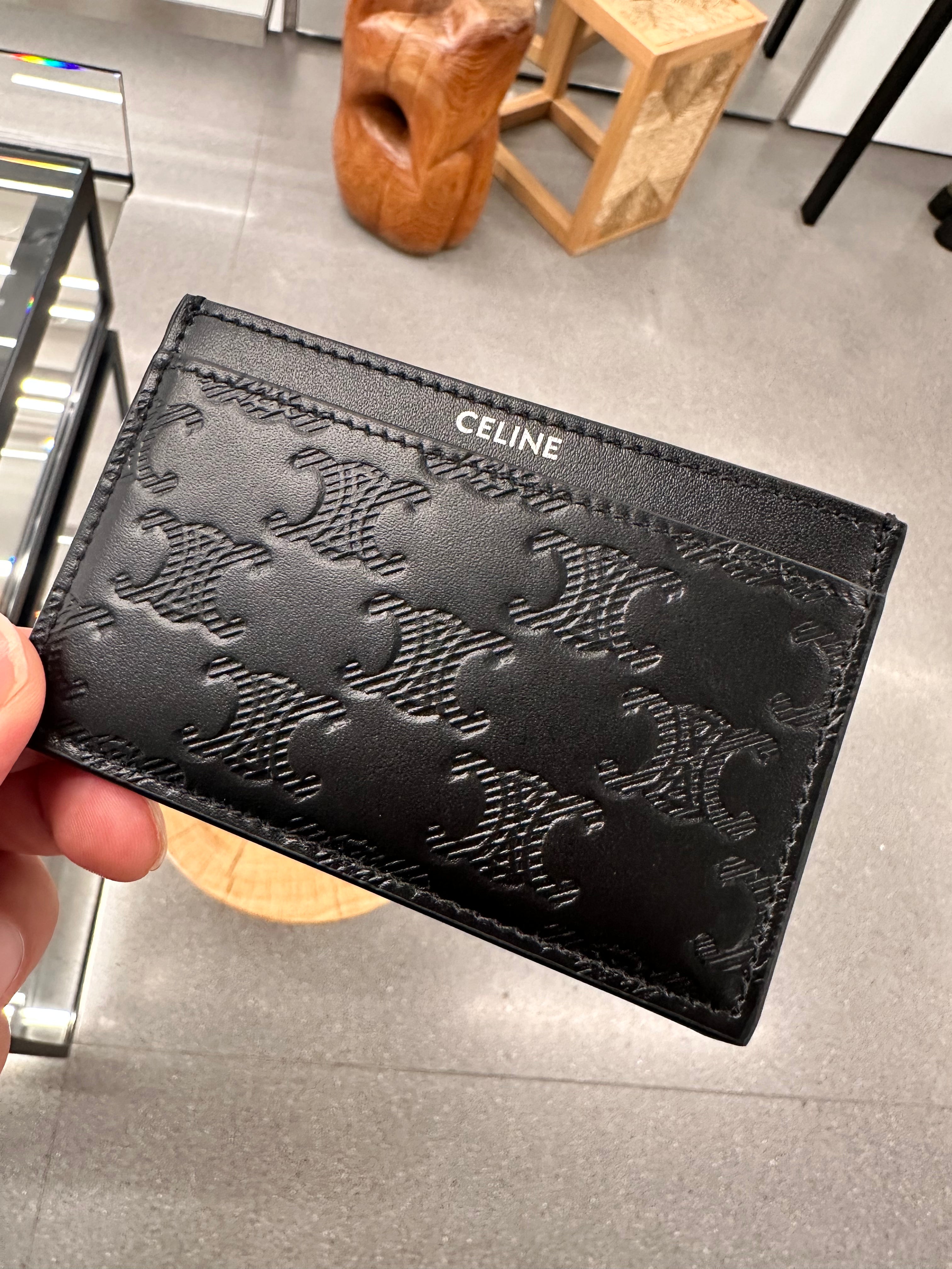 CELINE (M) Card Holder Grained Calfskin(Black) | LONDONKELLY