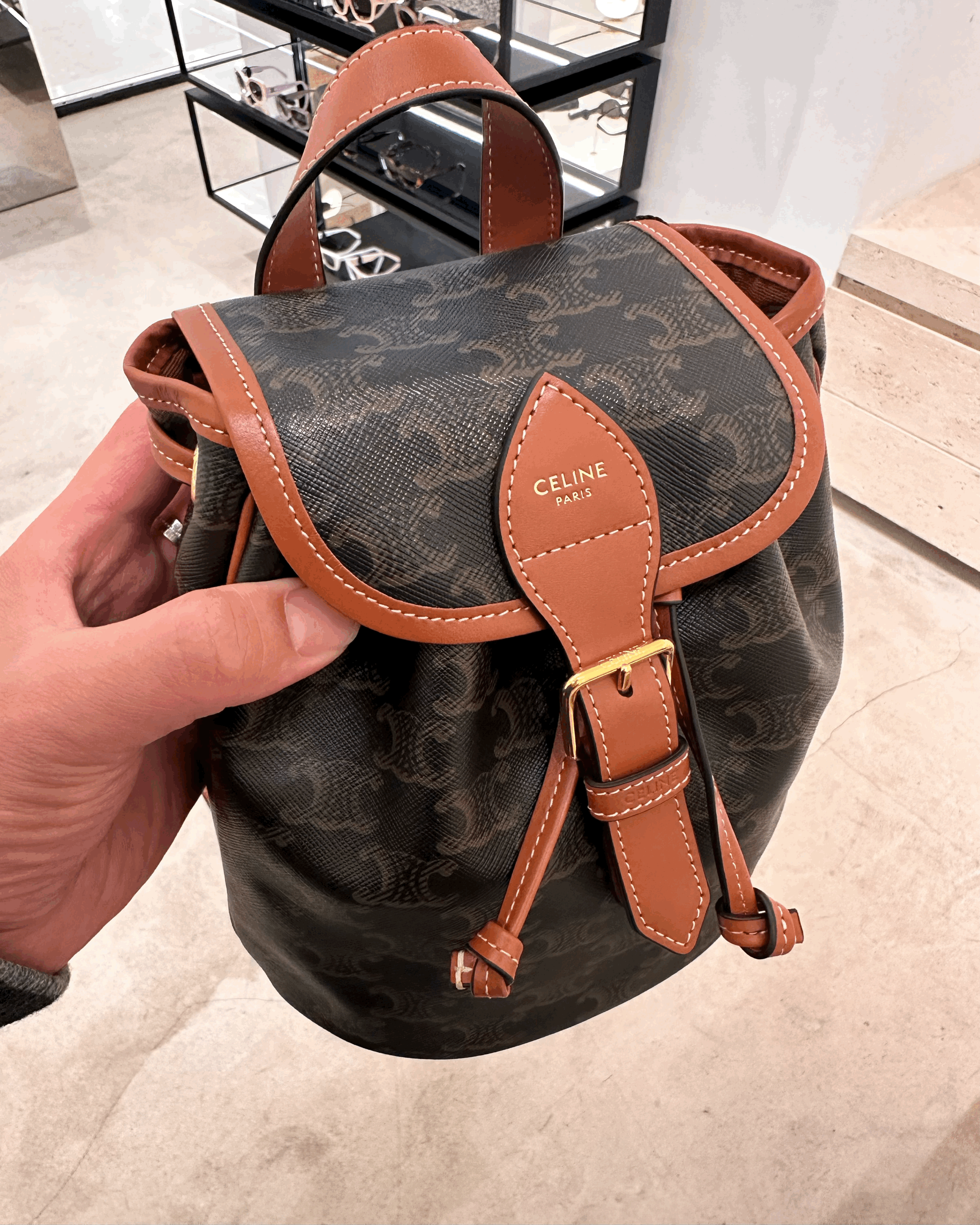 celine mini backpack CELINE Triomphe Canvas Backpack Folco Triomphe Canvas(Mini/2 Colors)