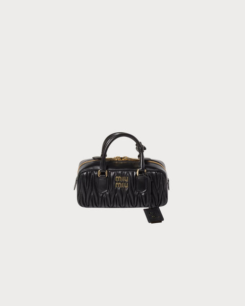 MIU MIU Arcadie Matelasse Nappa Leather Bag Regular Size(Black)