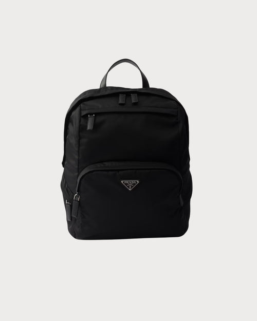 PRADA 2VZ104 Re-Nylon Saffiano Leather Backpack Black | Prada Backpack (Black)
