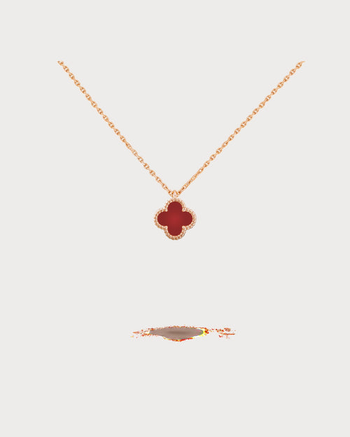 VAN CLEEF & ARPELS Sweet Alhambra Carnelian Pendant (Rose Gold)