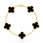 VAN CLEEF & ARPELS Vintage Alhambra Onyx Bracelet | Vintage Alhambra Onyx Bracelet (Gold)