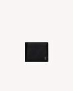 YSL SAINT LAURENT Men's Tiny Cassandre East/West Wallet In Matte Leather | 聖羅蘭 男仕銀包 (黑色)