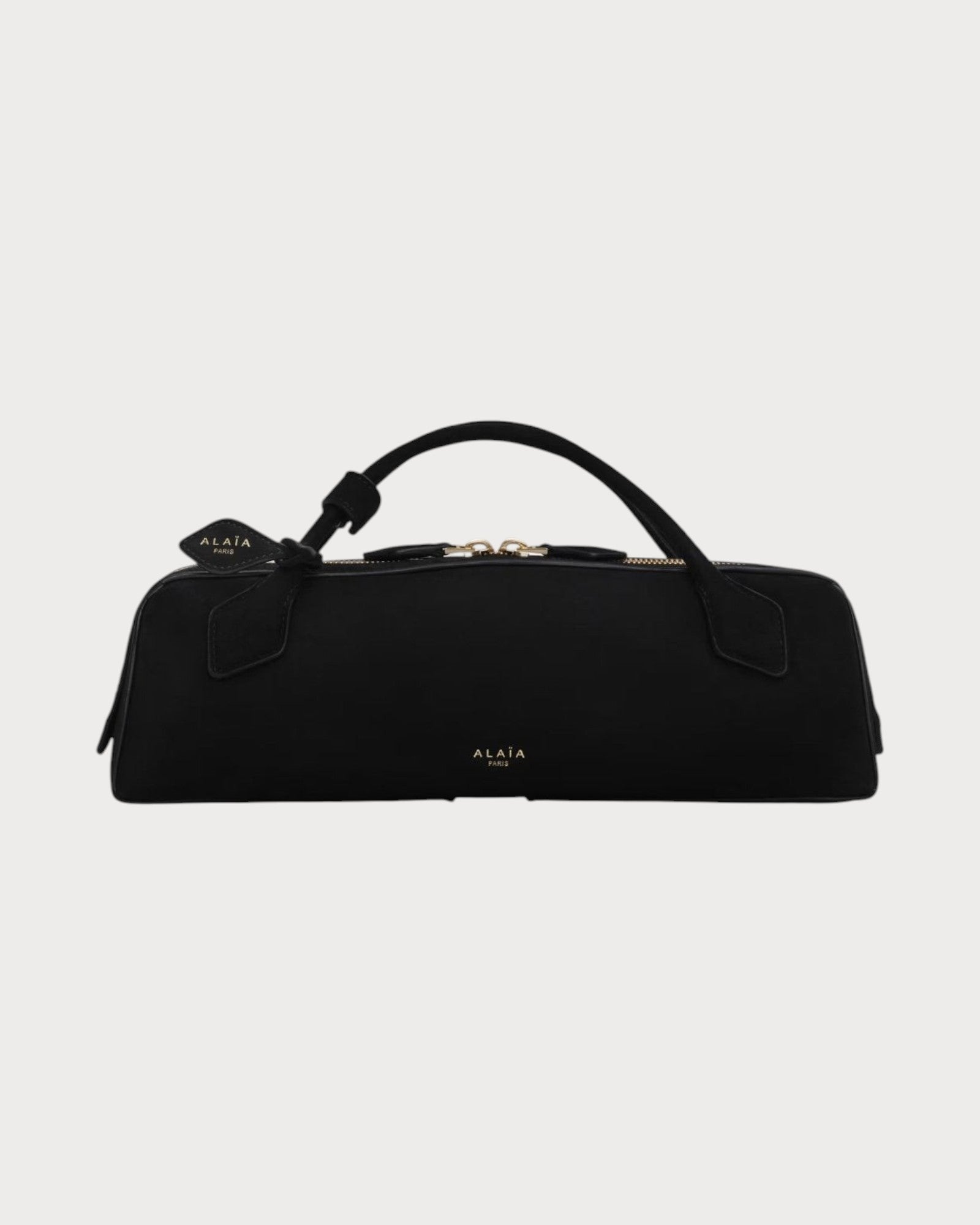 ALAIA Le Teckel Clutch In Suede Goatskin(Black) | LONDONKELLY