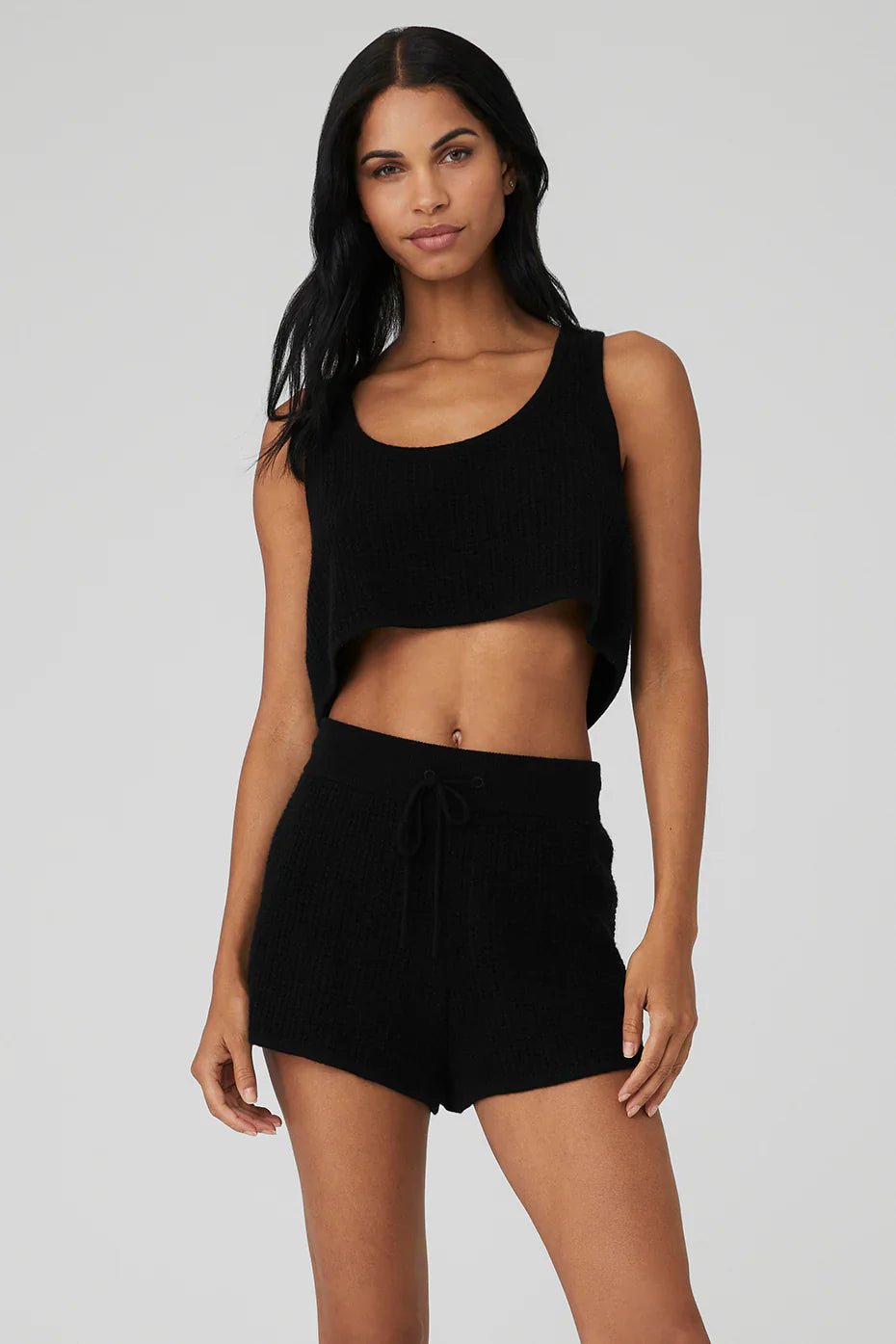 ALO Yoga 絨毛玩具 Waffle Cropped Nylon 羊絨背心(2色) | LONDONKELLY