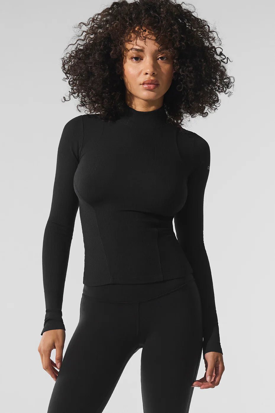 ALO Yoga Ribbed Mesmerize Mock Neck Long Sleeve 尼龍長袖上衣(2色