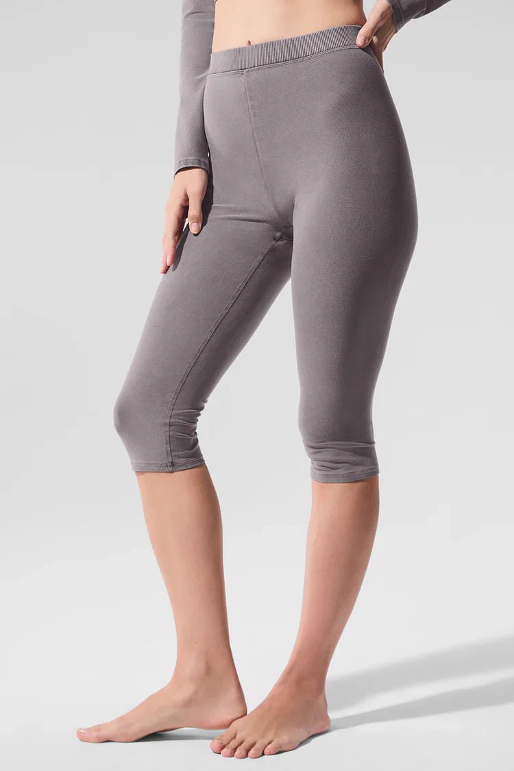 ALO Yoga Washed Soft High-Waist Iconic 90'S Capri 聚酯纖維(3色