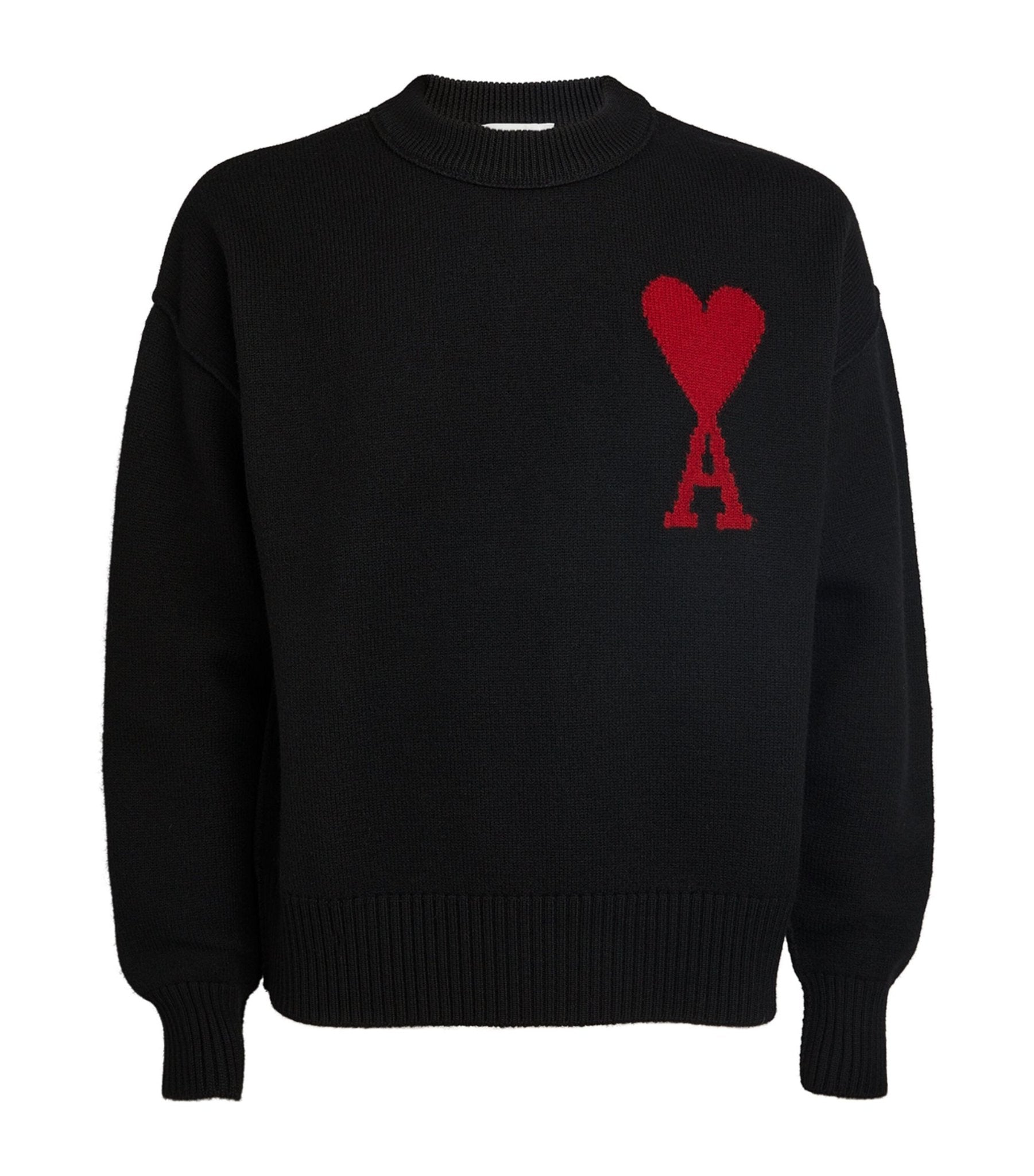 あ*可様 AMI Oversize Sweater Black Red Lサイズ AMI PARIS Red Ami De Coeur Sweater Cotton(Black) | LONDONKELLY