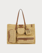 ANYA HINDMARCH E/W Raffia Holiday Tote | 安雅·希德玛芝 E/W 草编度假托特包(天然色) - LondonKelly 英国名牌代购