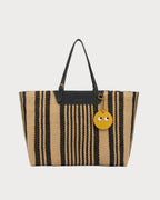 ANYA HINDMARCH Maison Bengal Jute Tote | 安雅·希德玛芝 Maison Bengal 黄麻托特包(黑色/天然色) - LondonKelly 英国名牌代购
